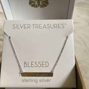 Silver Treasures, Sterling Silver Blessed Necklace with 2” extender.